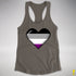 Asexual Pride 8-Bit Pixel Heart Racerback Tank - Dark Grey